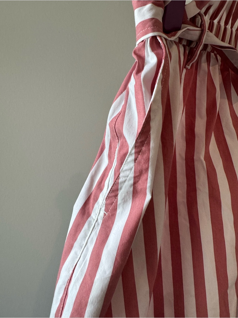 New - Liz Claiborne Pink & White Striped Paperbag Waist Skirt - Picture 2 of 5
